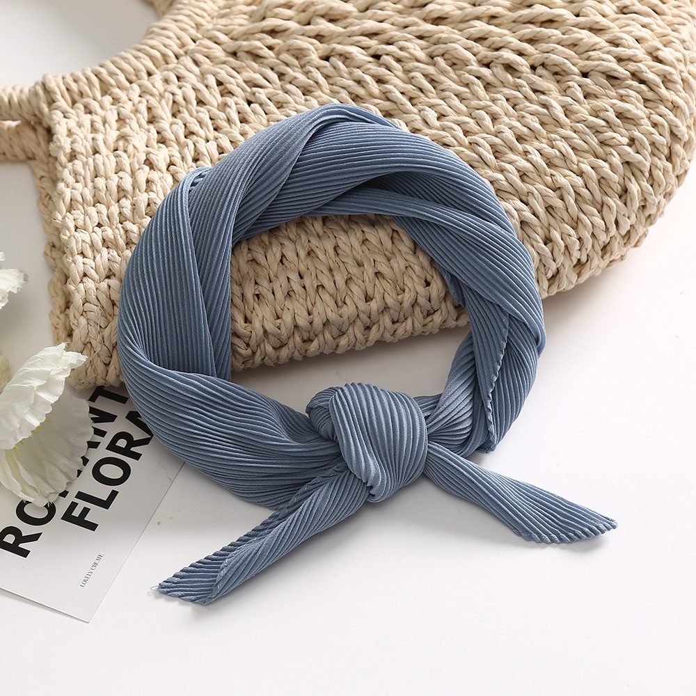 Косынка гофре, пыльно-голубой (мини)