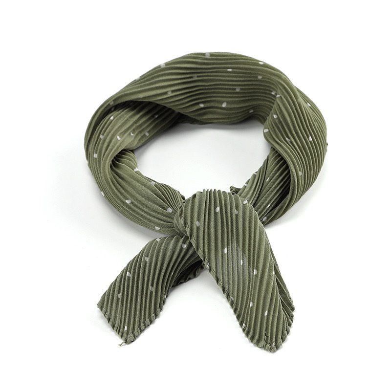 Косынка-гофре, хаки в горошек