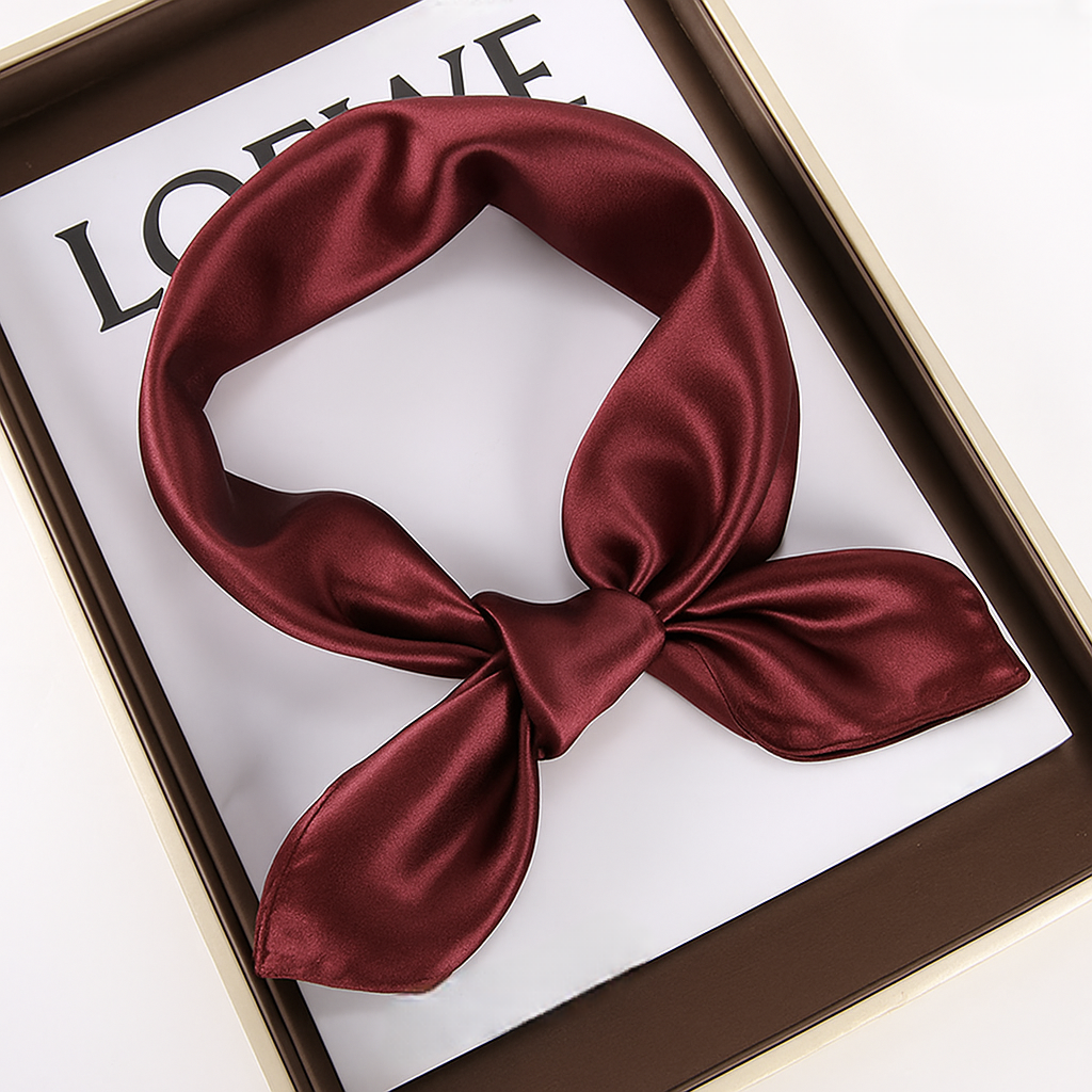 Атласный платок,бордовый