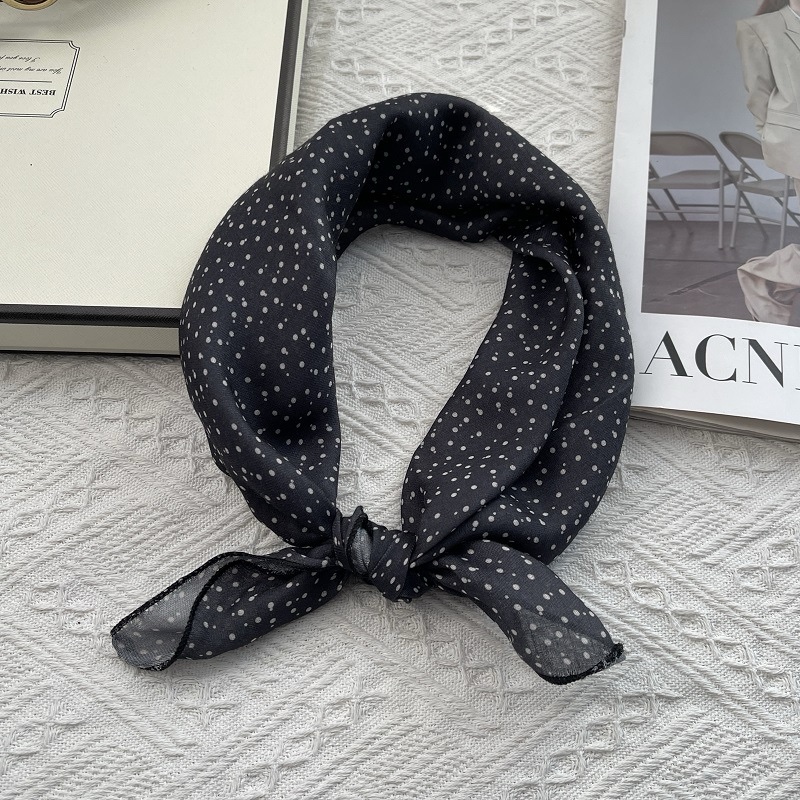 Хлопковая косынка в крапинку, черный