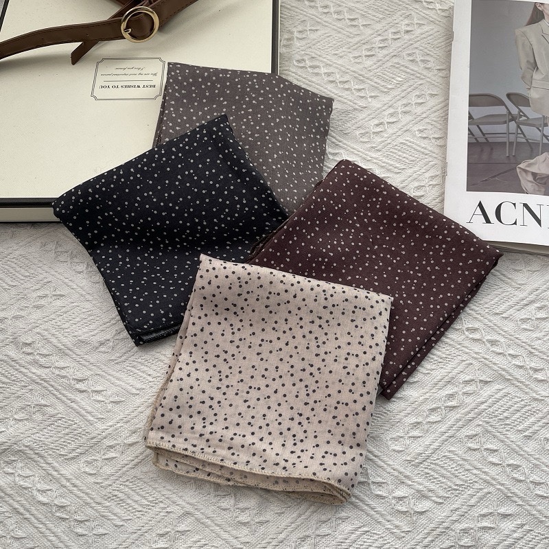 Хлопковая косынка в крапинку, черный — изображение 2