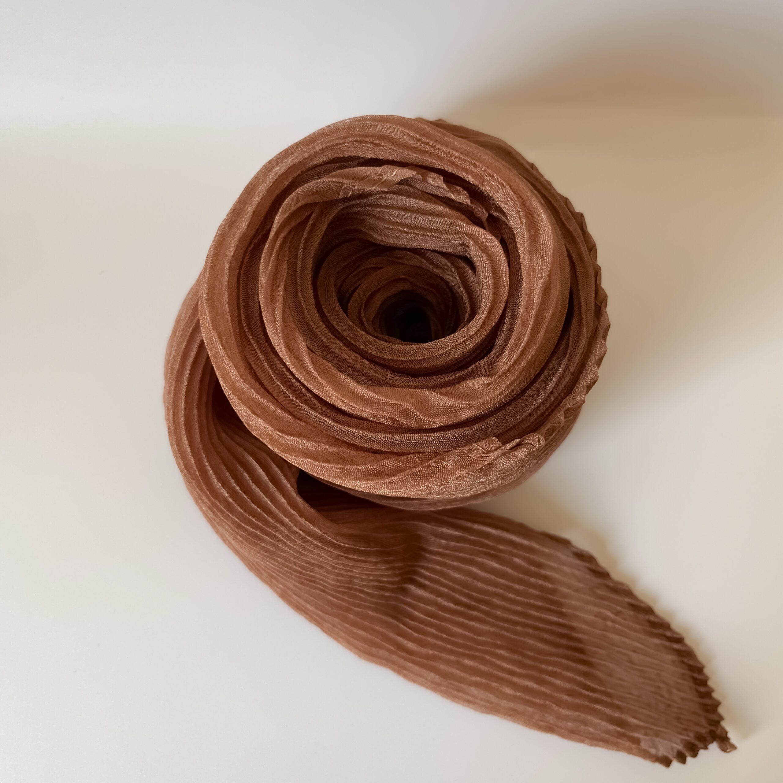 «Воздушная гофре» из тонкого шифона, коричневый (Maxi)