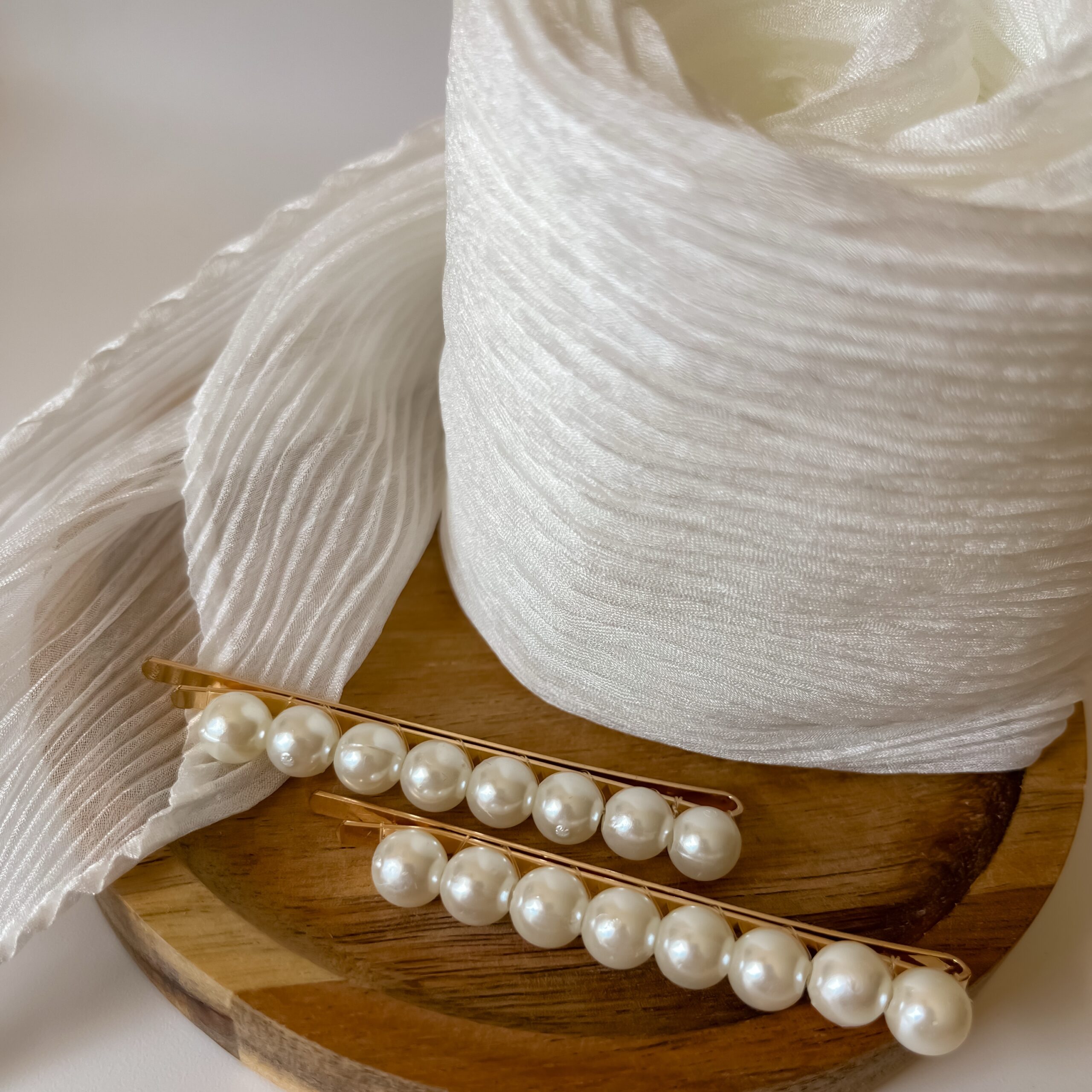 «Воздушное гофре» из тонкого шифона, белый (Maxi) — изображение 3