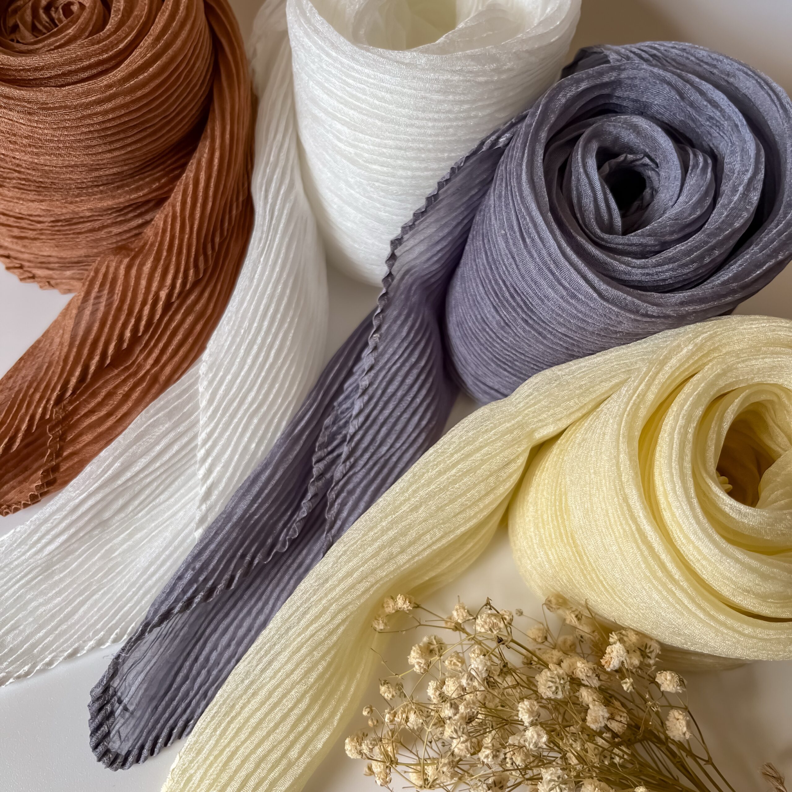 «Воздушная гофре» из тонкого шифона, сливочный (Maxi) — изображение 3