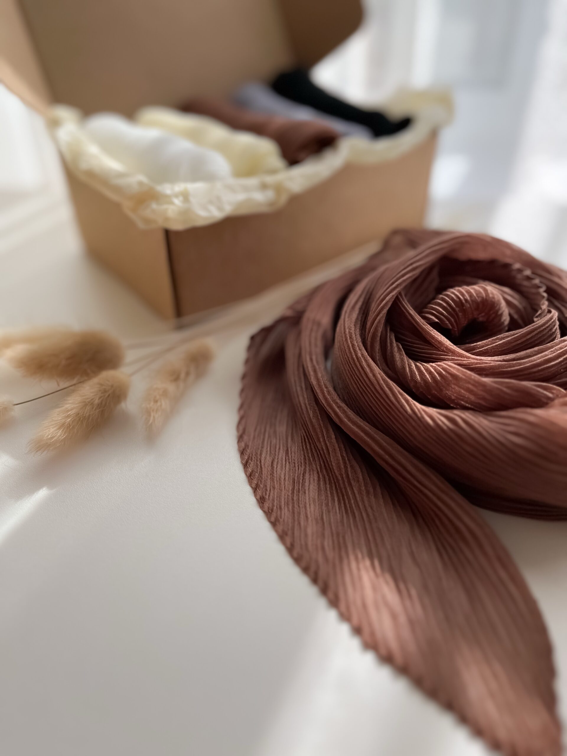 «Воздушная гофре» из тонкого шифона, коричневый (Maxi) — изображение 3